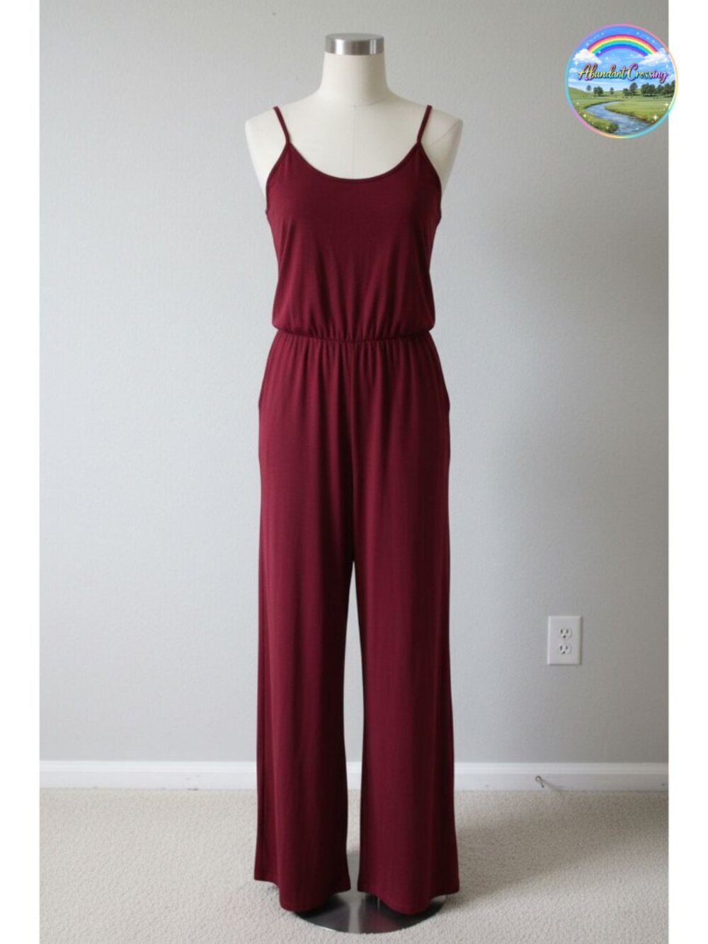 Summer Jumpsuit Women Casual Loose Sleeveless Spaghetti Strap Wide Leg Long